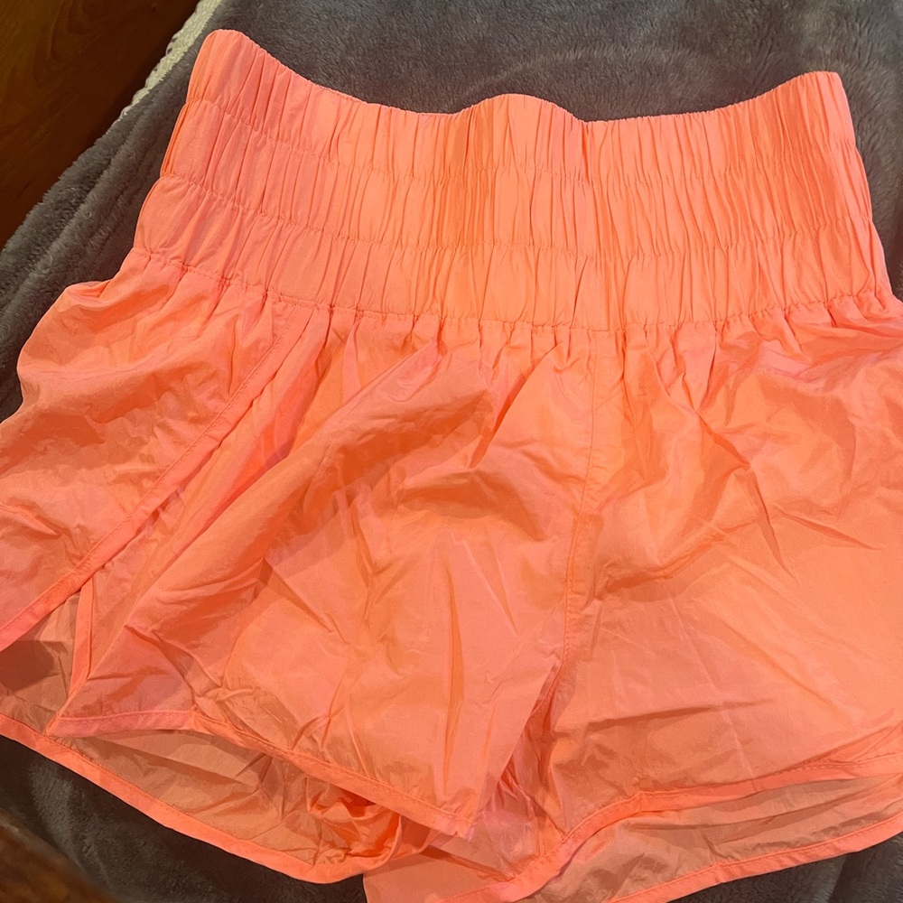 Free People Neon Orange Athletic Shorts